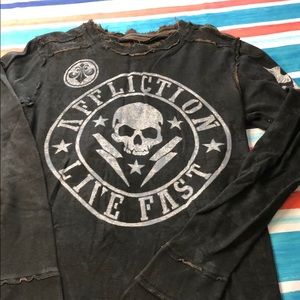 Affliction double sided sweater